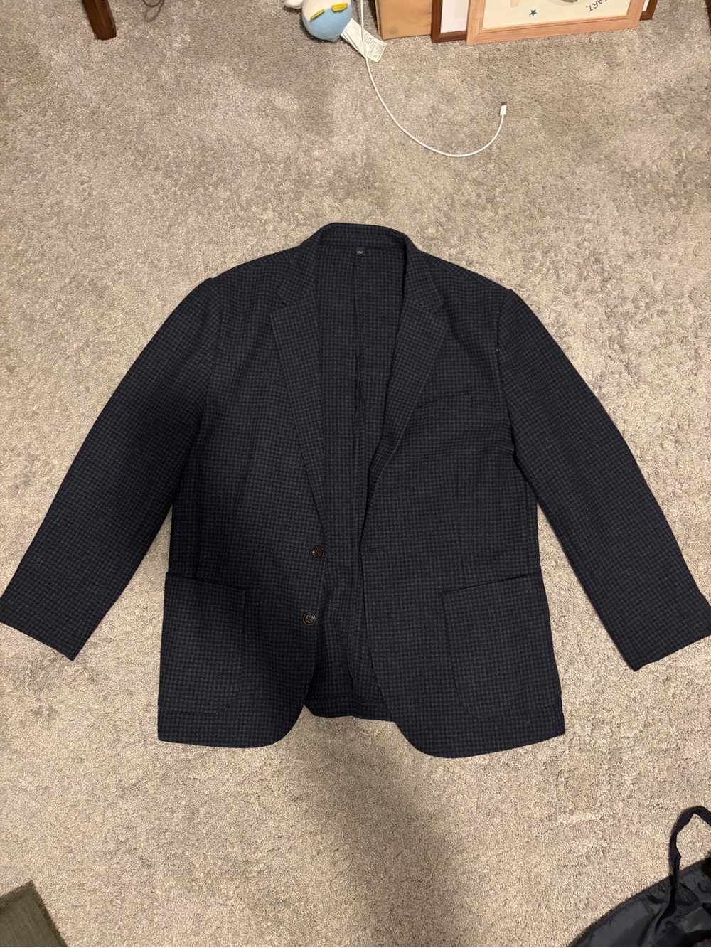 J. Crew Thompson Navy Houndstooth Blazer 44